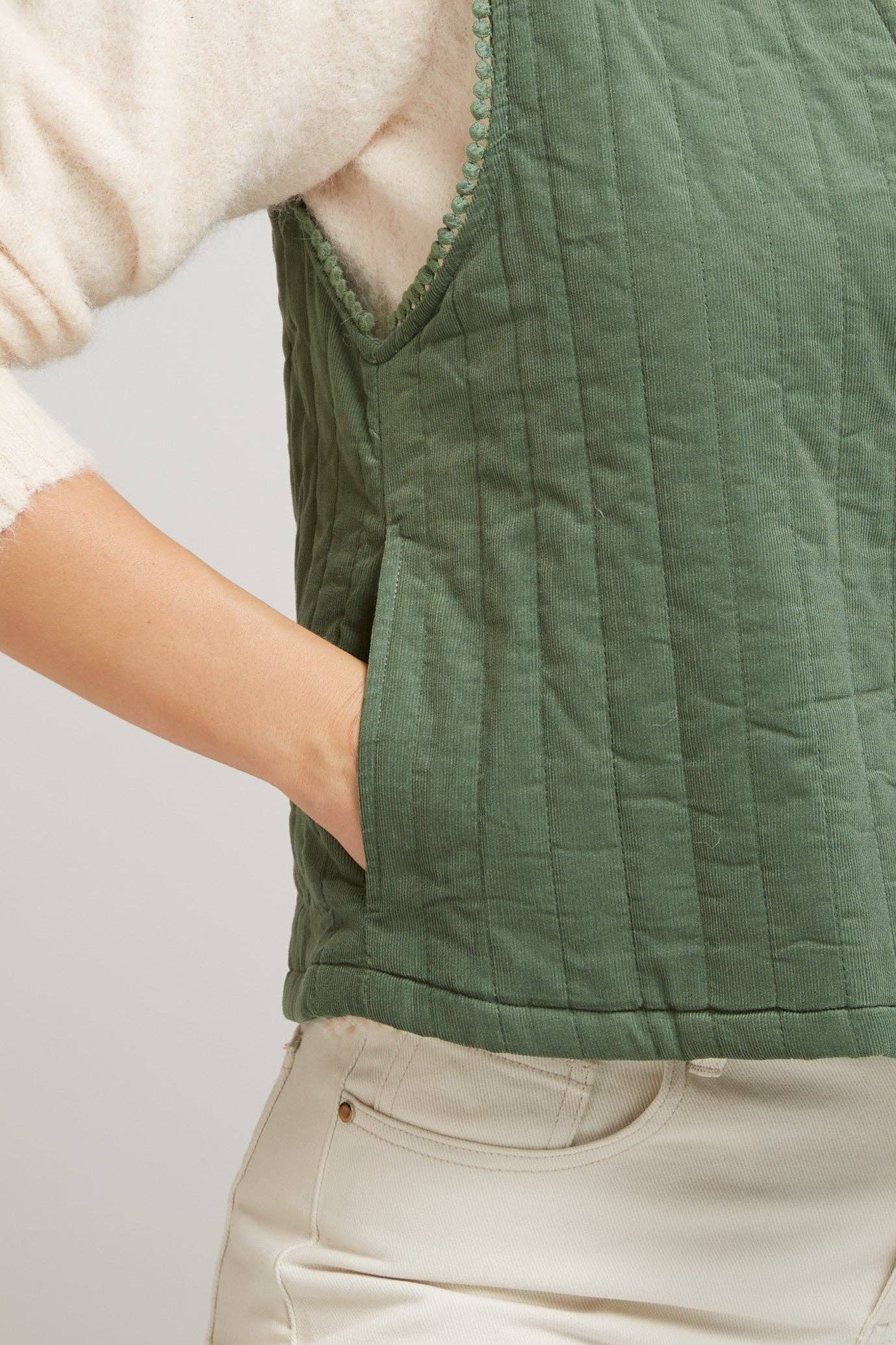 GABRIELA - Corduroy Gilet with bows