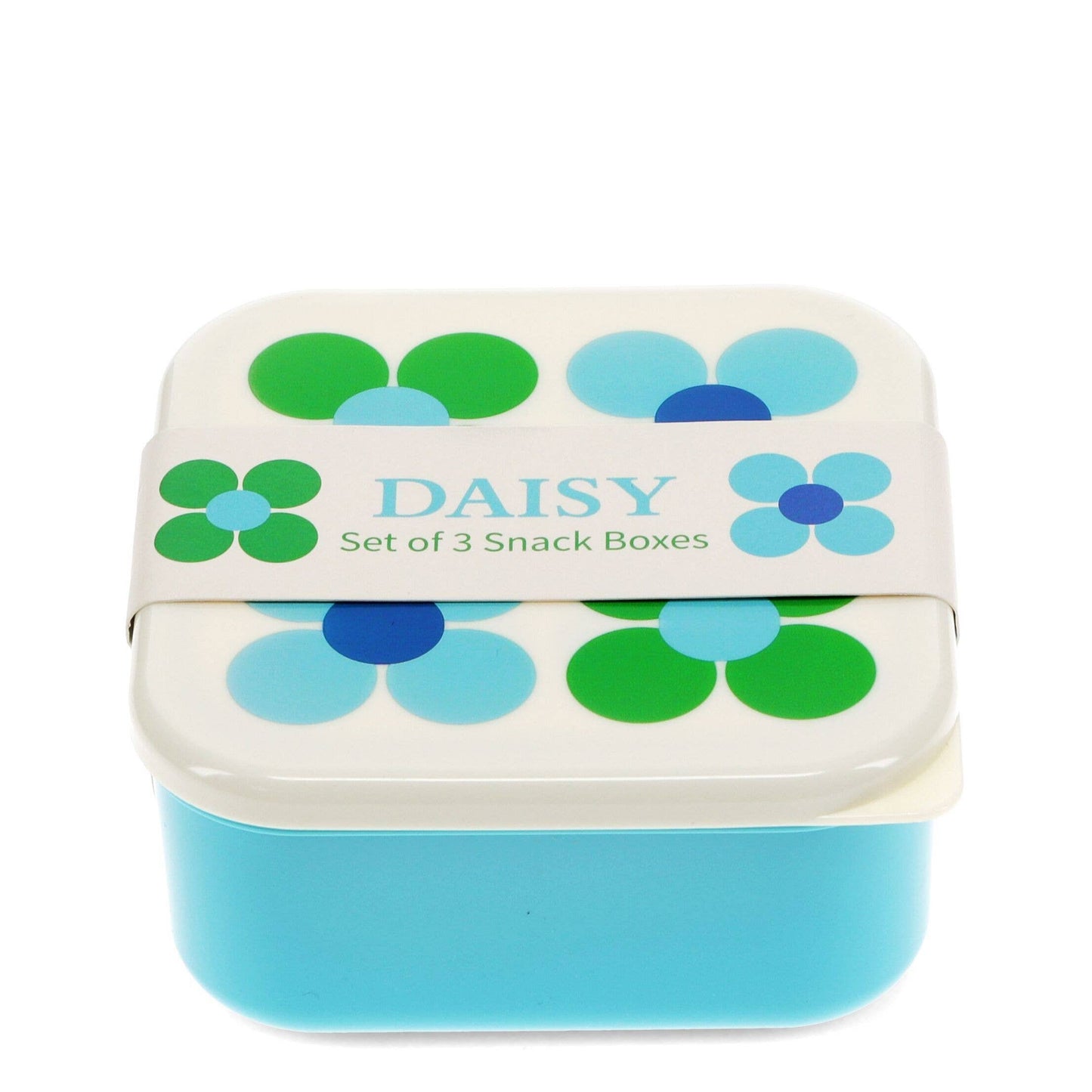 Snack Boxes (Set of 3) - Blue And Green Daisy