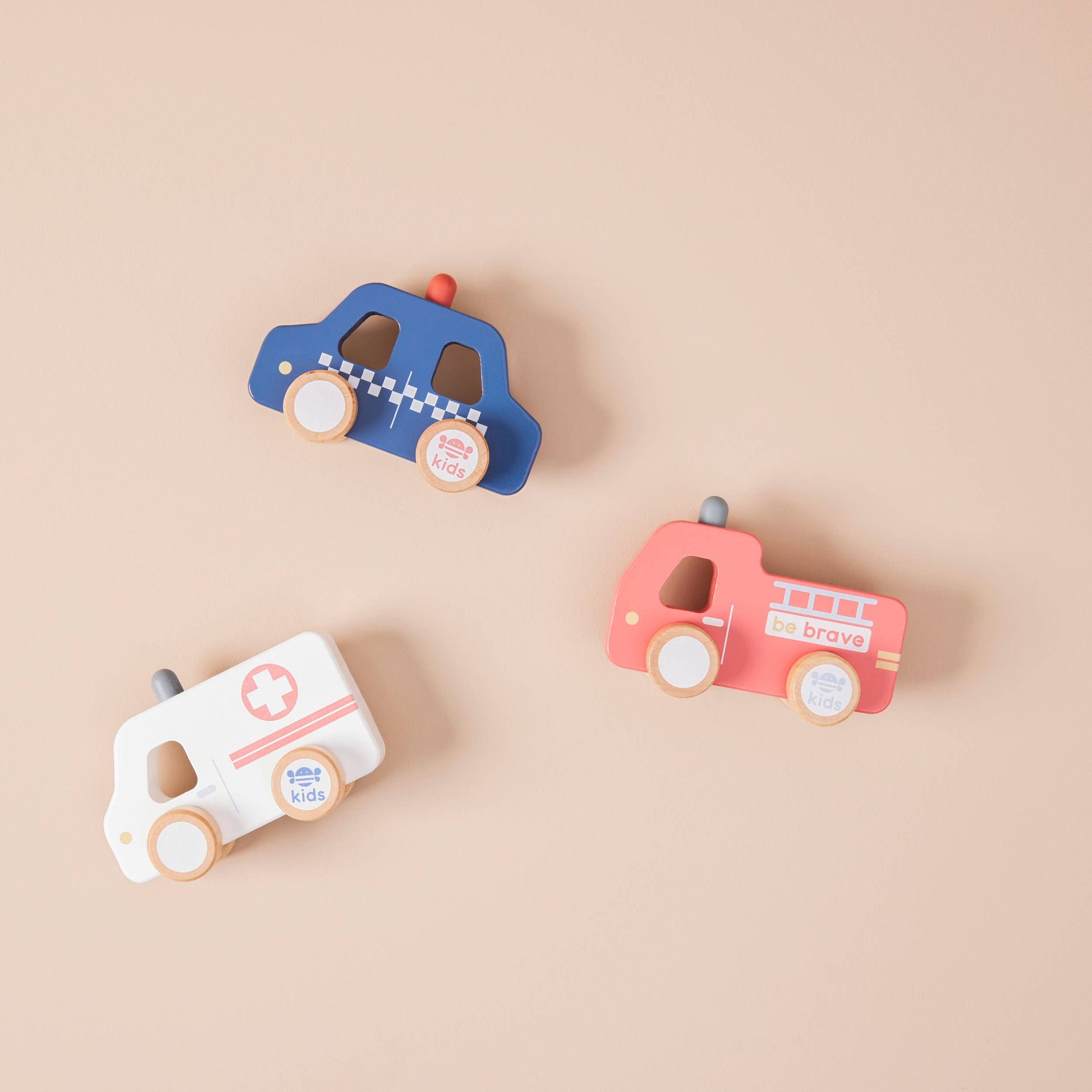 Just Bee Kids - Just Bee Kids Wooden Emergency Vehicle Toys