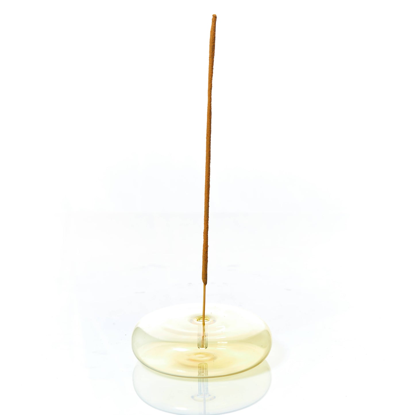 Hand Blown Glass Incense Holder  - Yellow