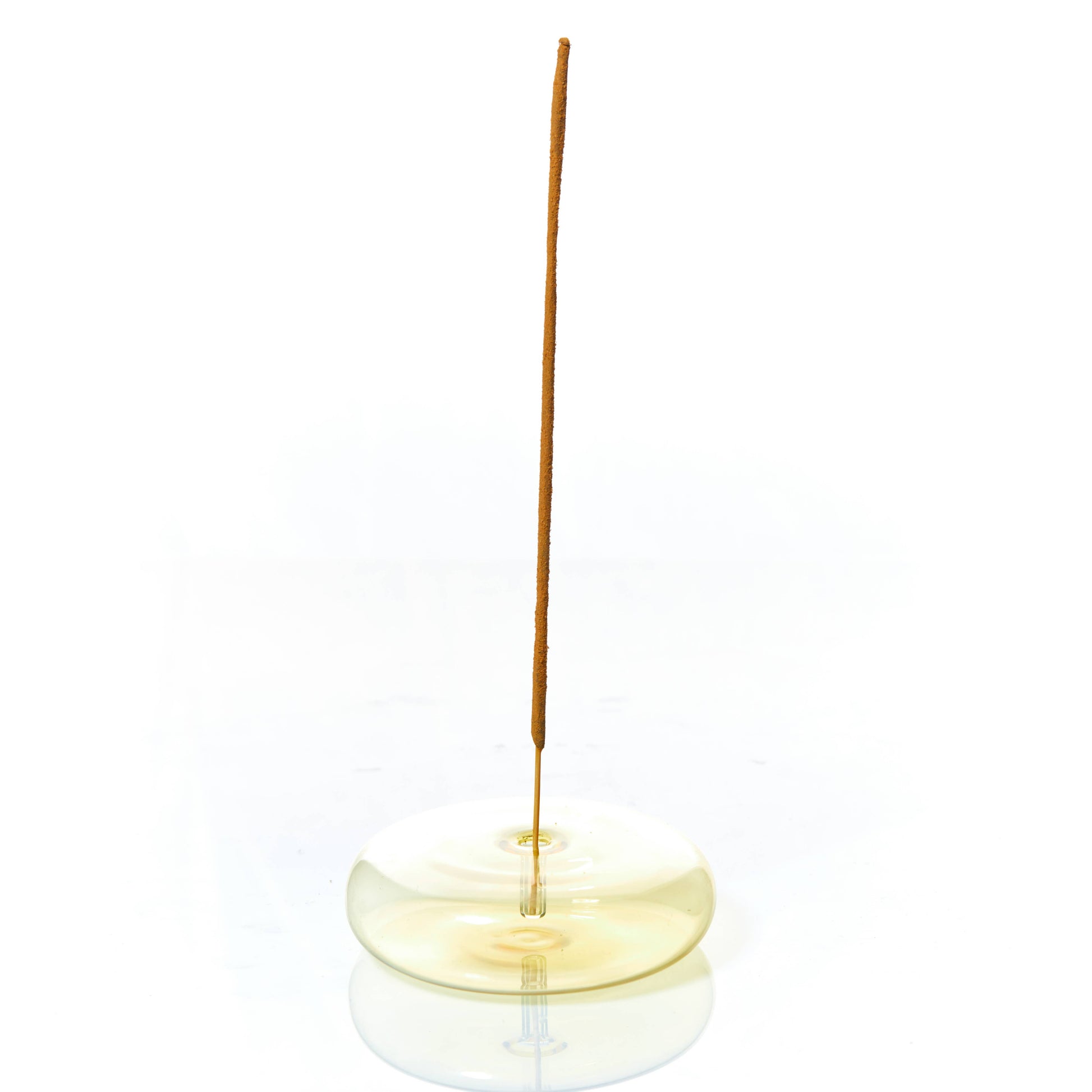 Hand Blown Glass Incense Holder  - Yellow