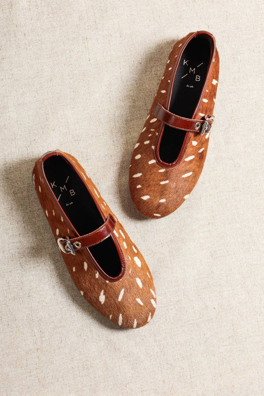 CARROLL BAMBY – Hair-On Leather Mary Jane Flats