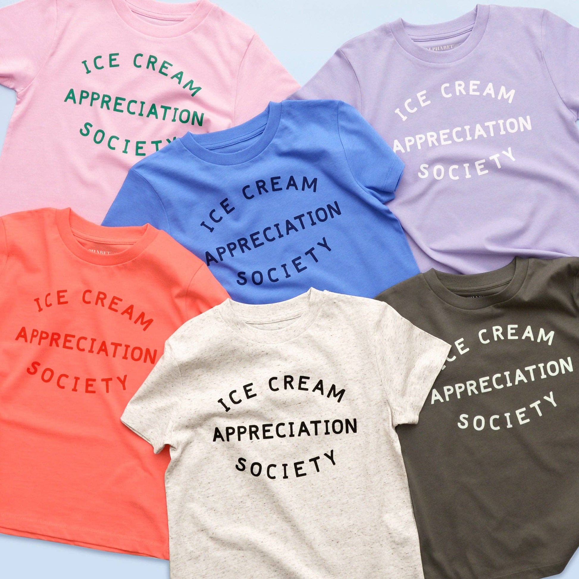 Alphabet Bags - Ice Cream Appreciation Society - Kid's T-shirt - Blue