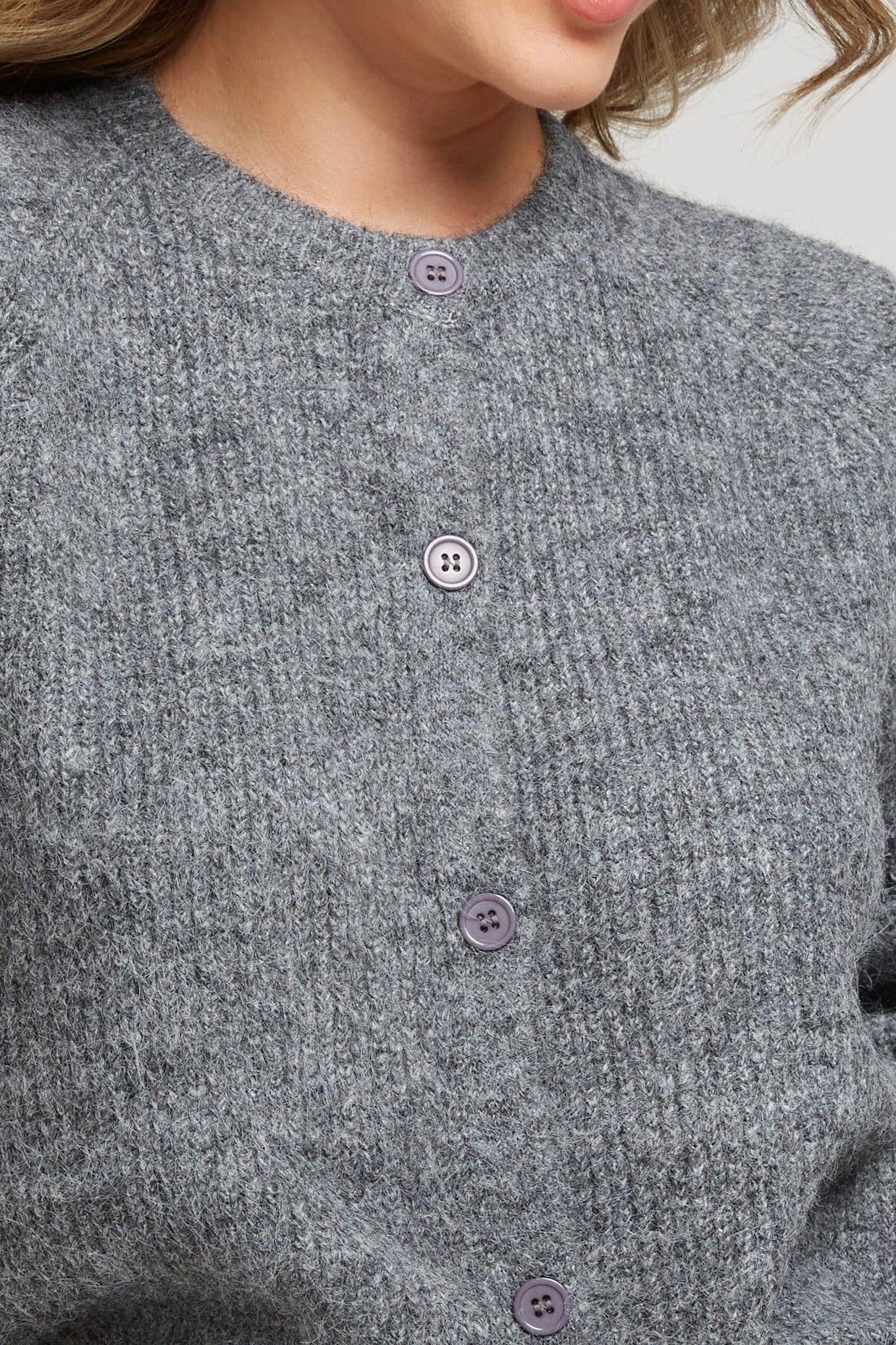 GIRAUD - Buttoned vest in soft textured knit