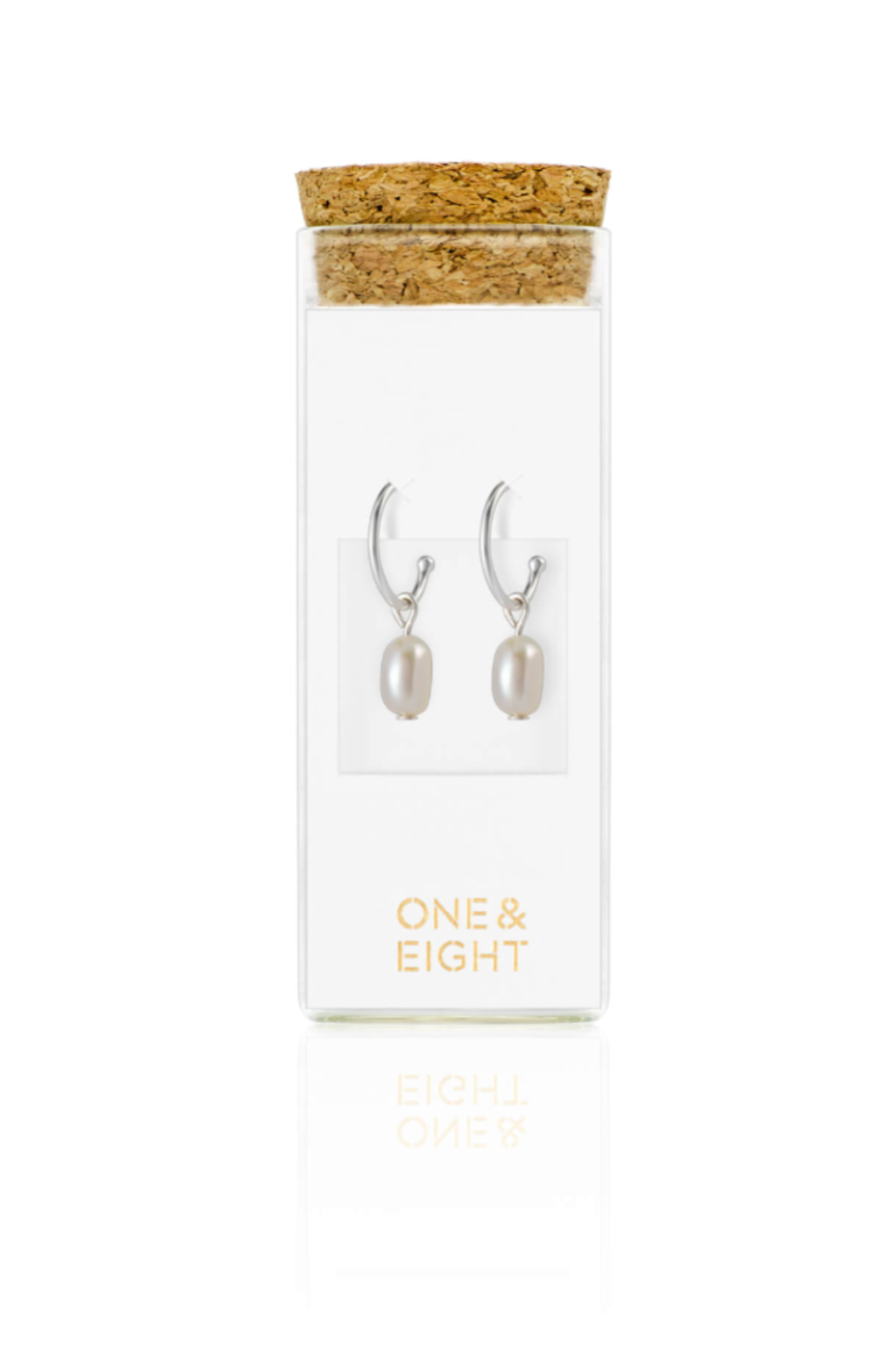 Silver Pearl Drop Studs