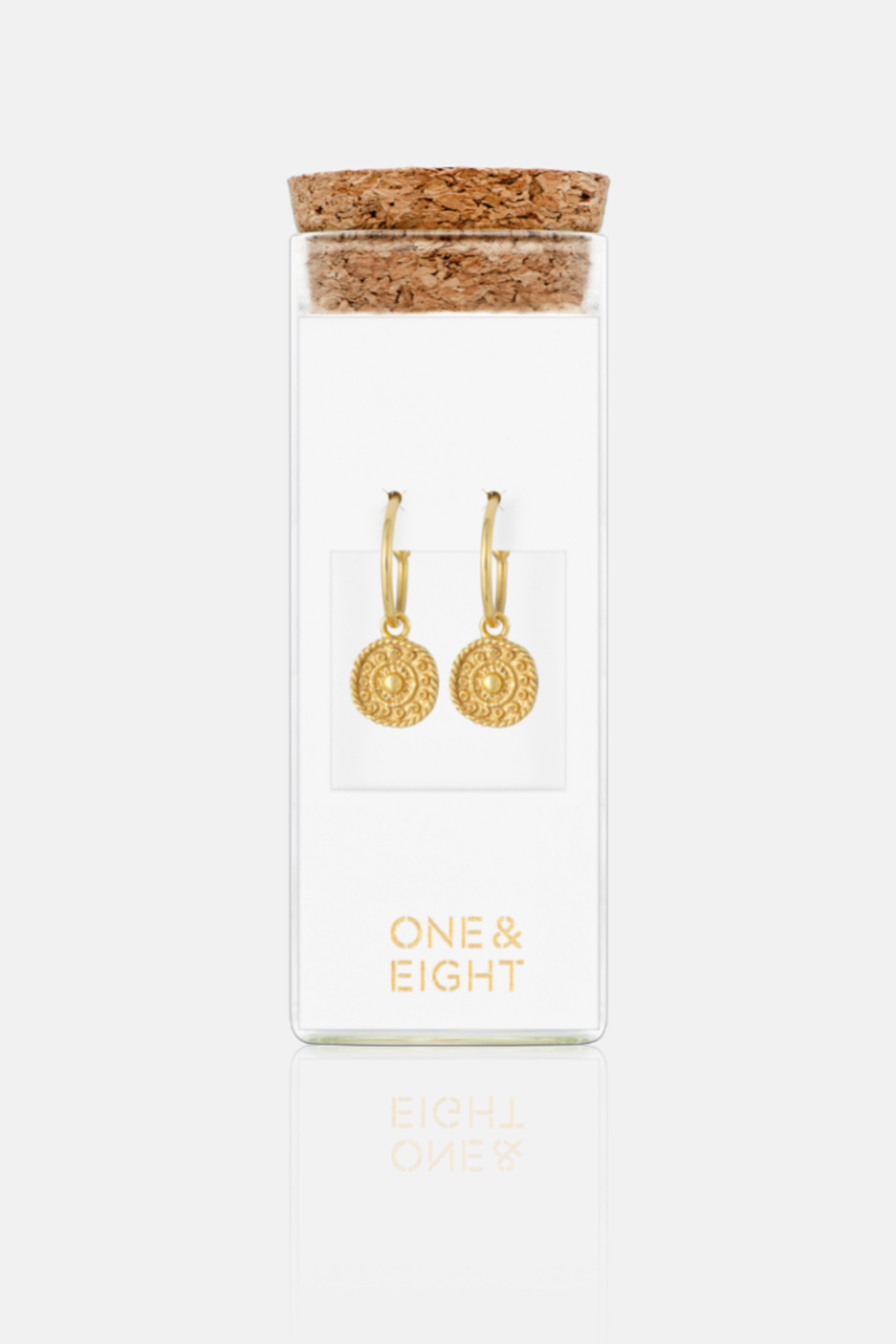 Gold Coin Stud Hoops