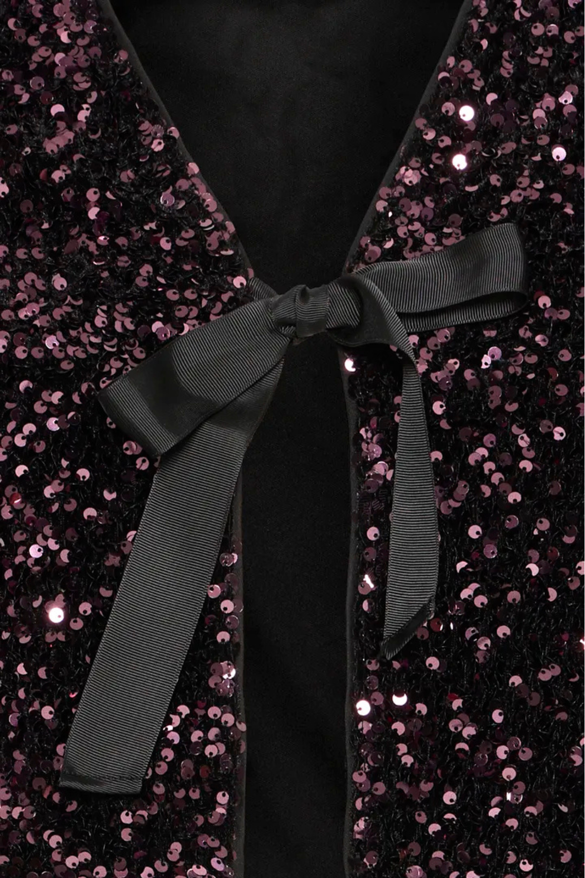 BYPAILLET Sequin Ribbon Bow tie front Jacket