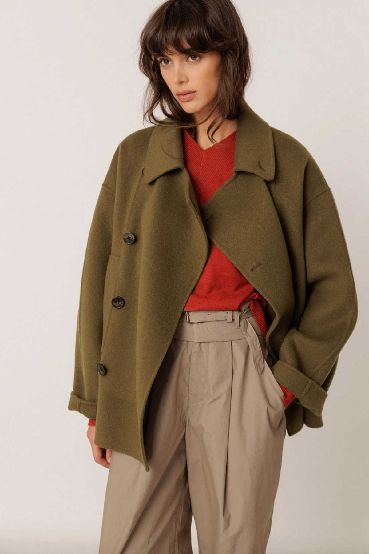 Double-Breasted Wool Coat
