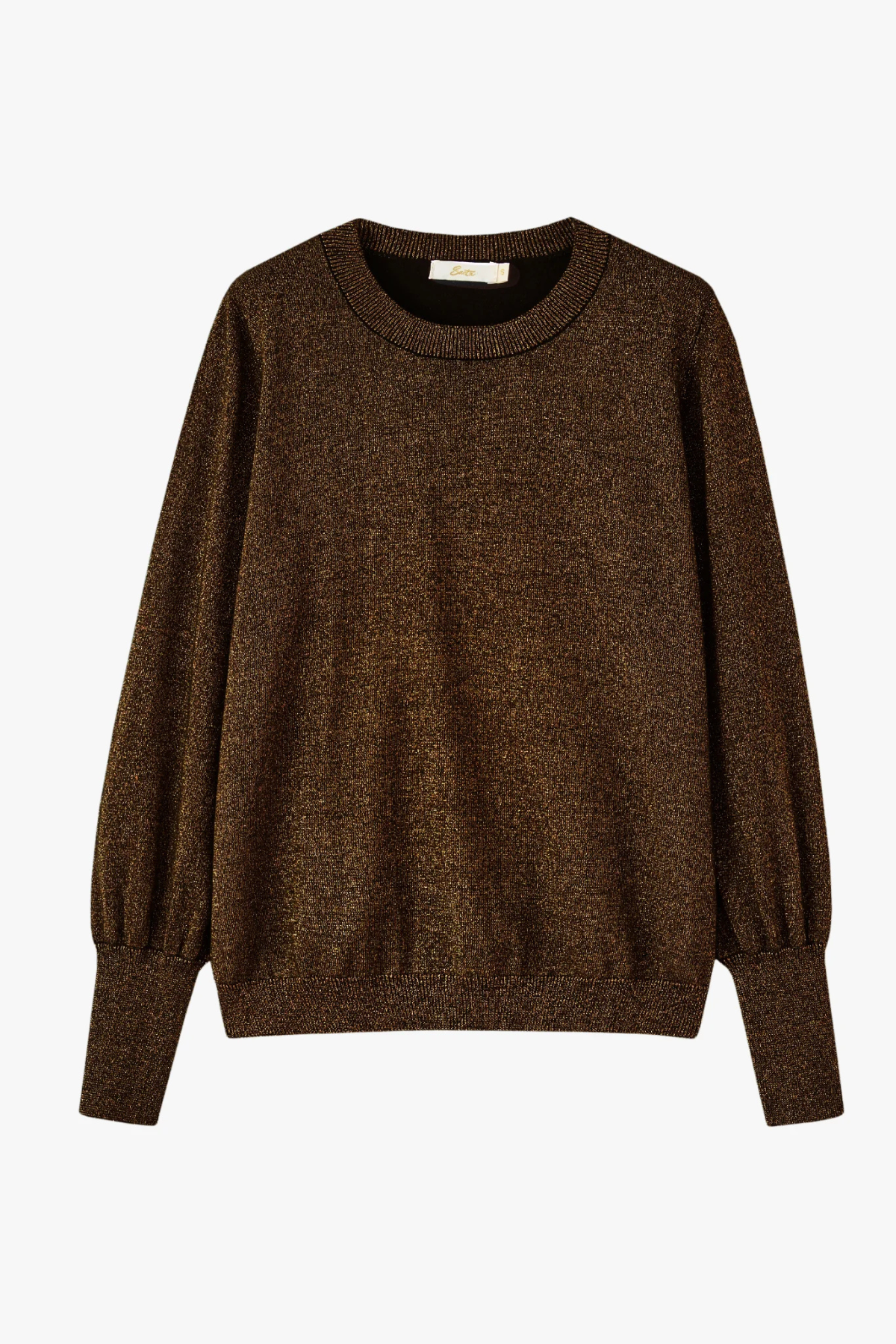 Penny Balloon Sleeve Jumper - Bronze, Glitter
