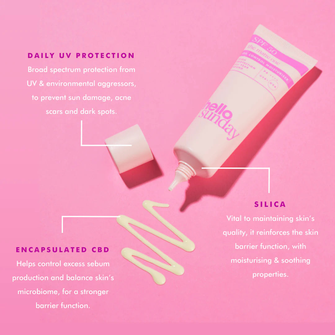 Hello Sunday - Hello Sunday The Matte Oil Control Moisturiser SPF50 50ml