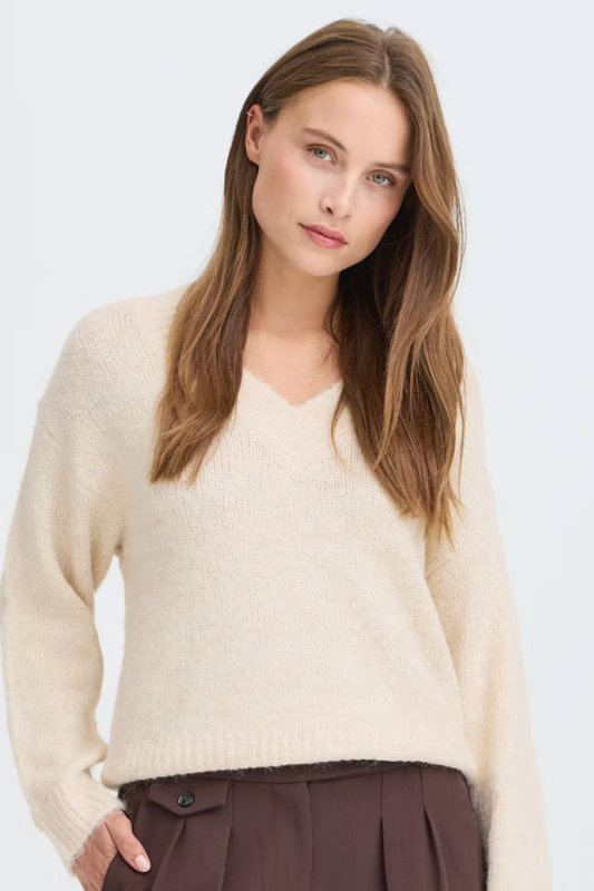 BYMILLERS V Neck Jumper - White