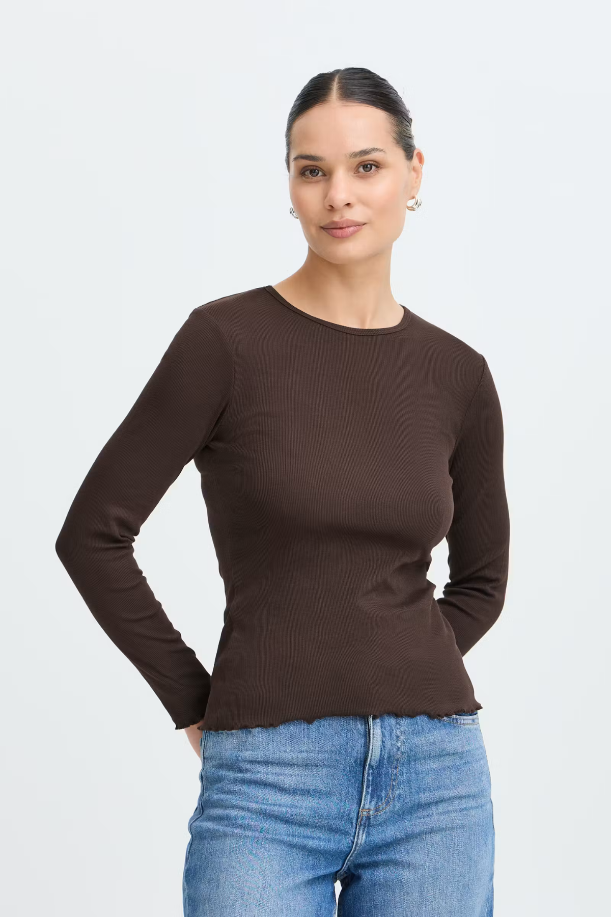 BYTONE Long Sleeve T Shirt - Brown