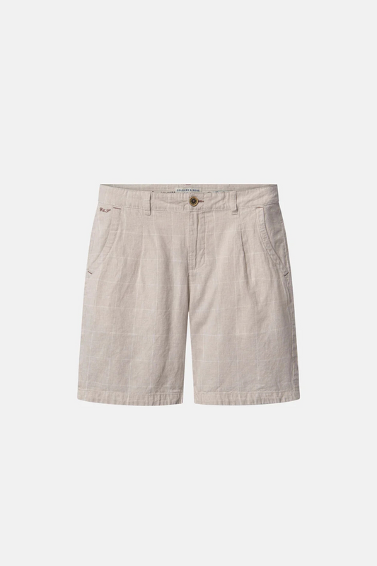 Linen Blend Tent Check Shorts