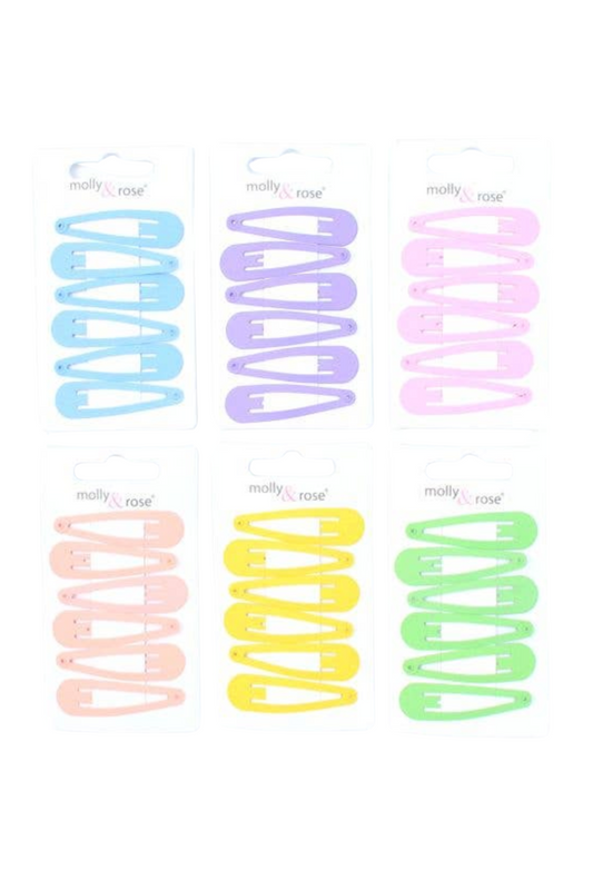 6 Pastel Colour Hair Clips