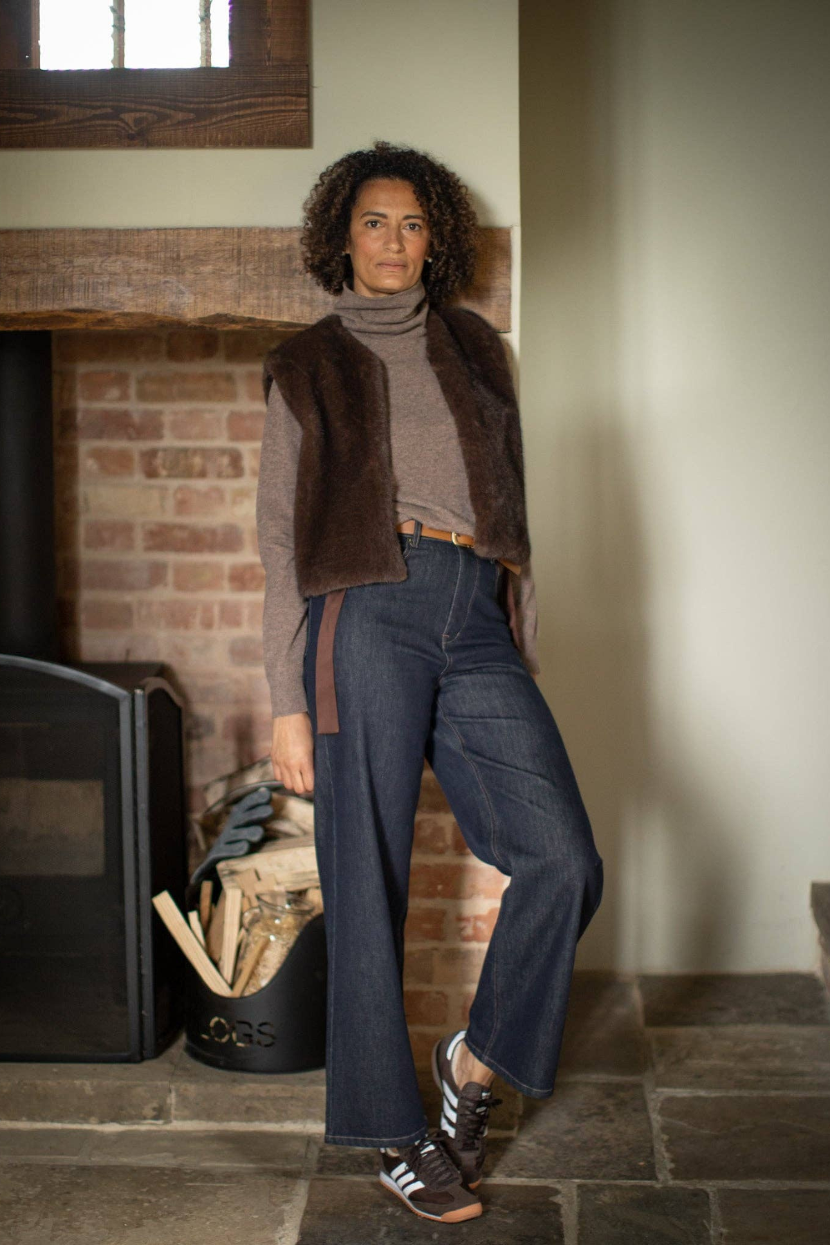 Martha Roll Neck Jumper - Dark Biscuit