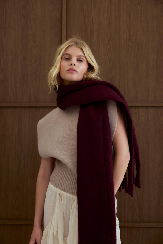 The Stockholm Scarf - 100% Recycled - Cherry Lacquer