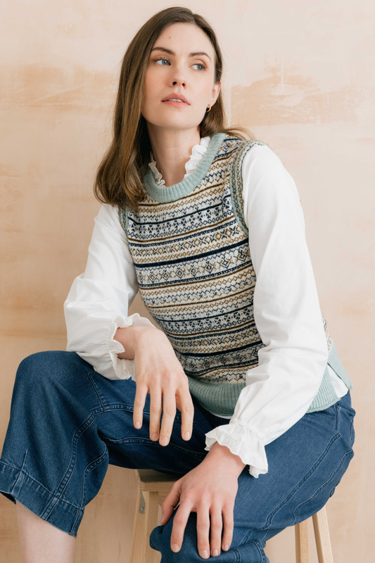 Joan Fair Isle Tank Fair Isle Knit - MIst