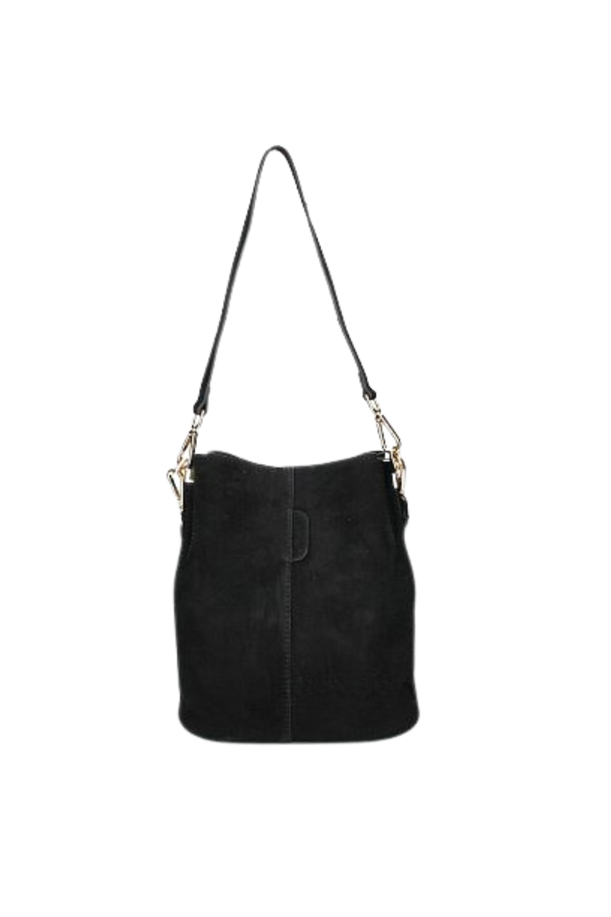 Marzia Suede Bucket Bag - Black