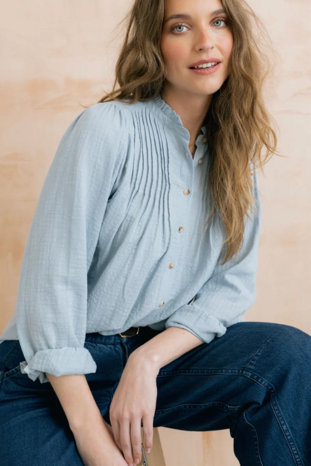 Flora Blouse Plain Check