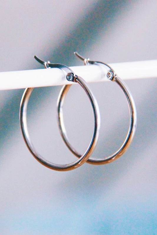 Bazou Stainless Steel Hoop earrings - Medium