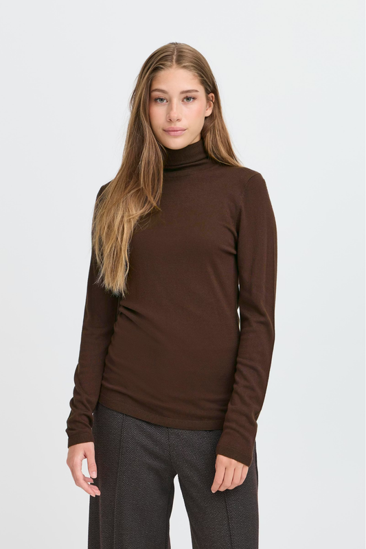 IHMAFA Roll neck Knit - Coffee Bean
