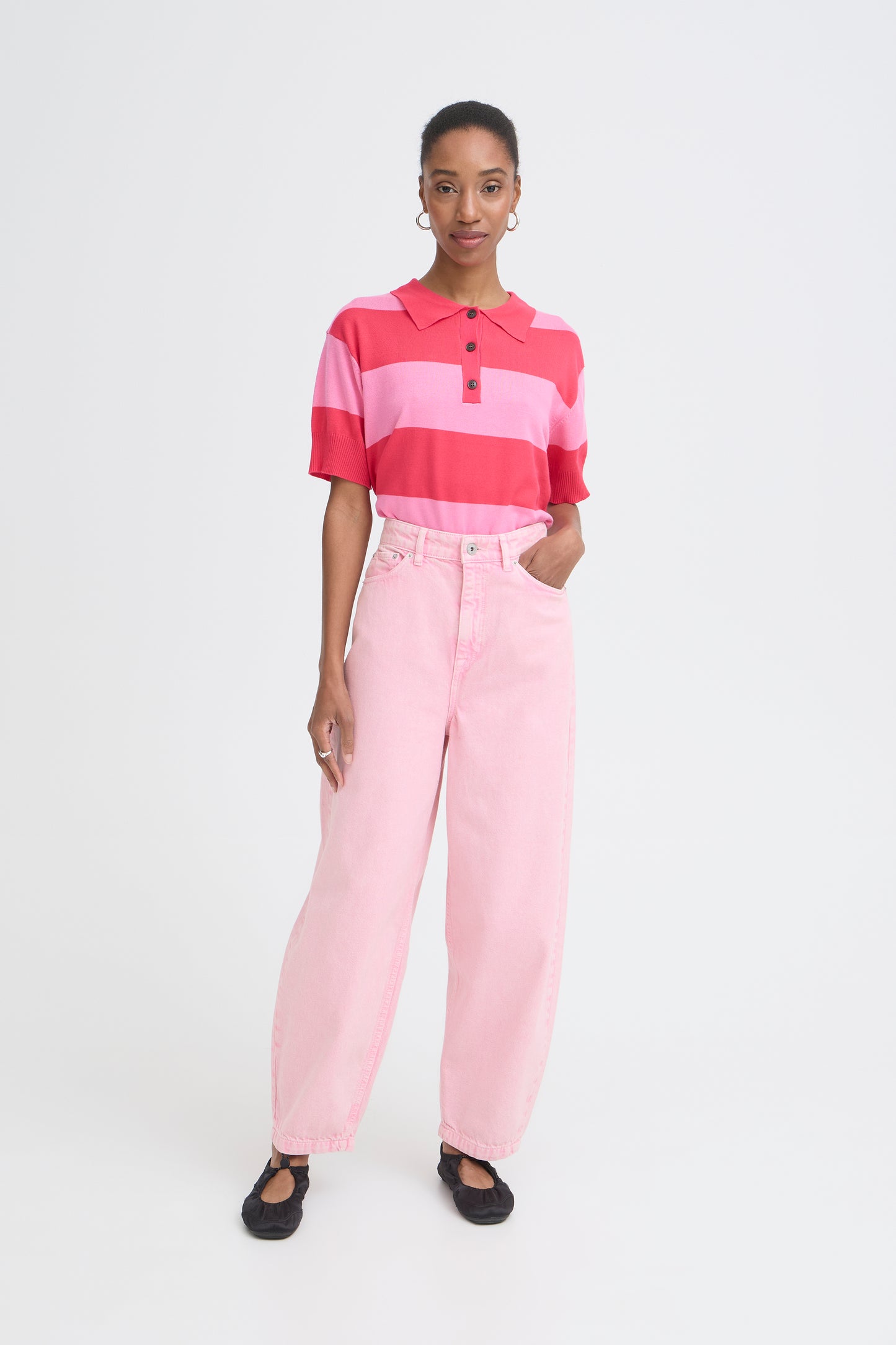 SALE - IHAVENA Pink Barrel Jeans