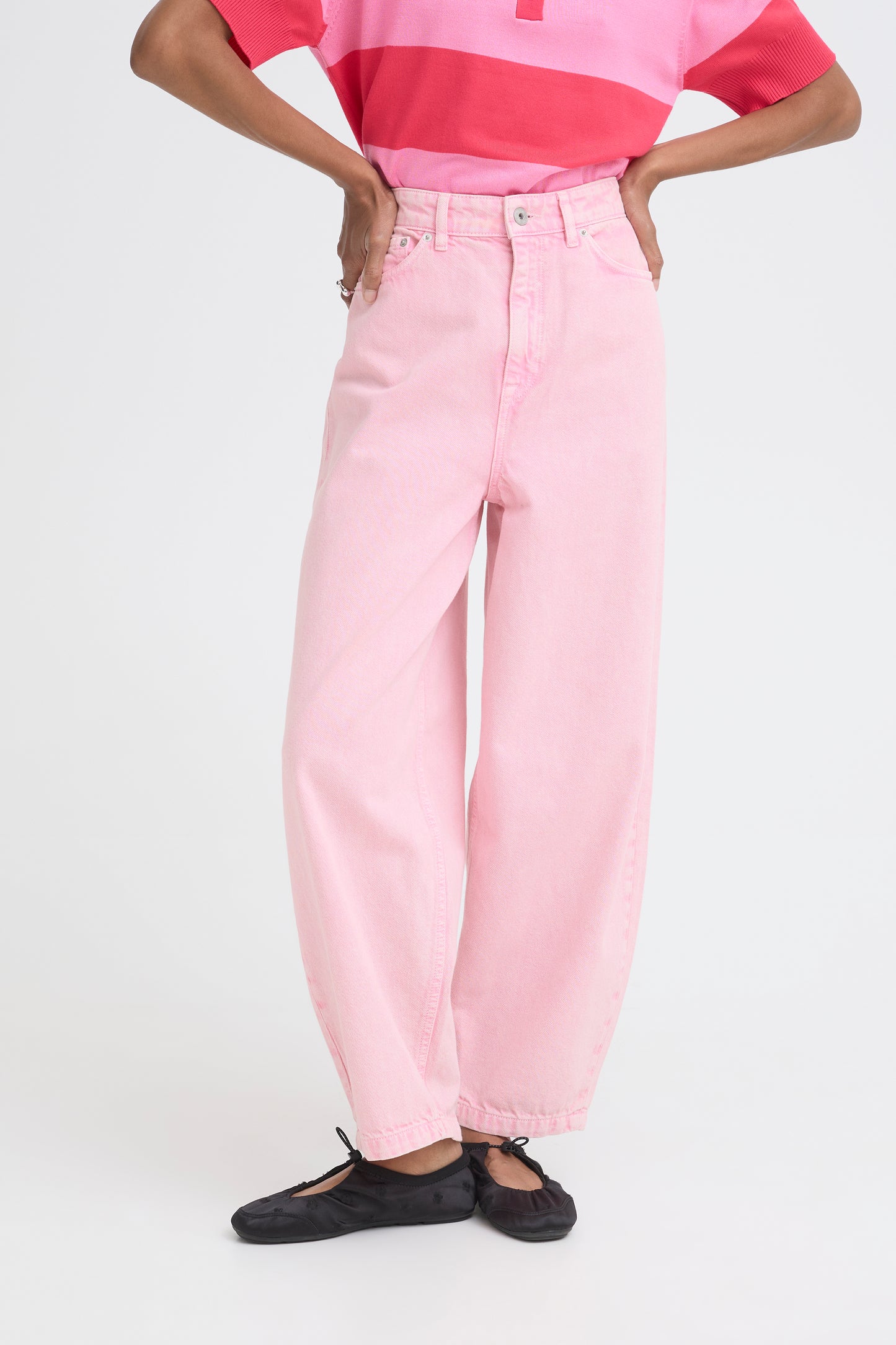 SALE - IHAVENA Pink Barrel Jeans
