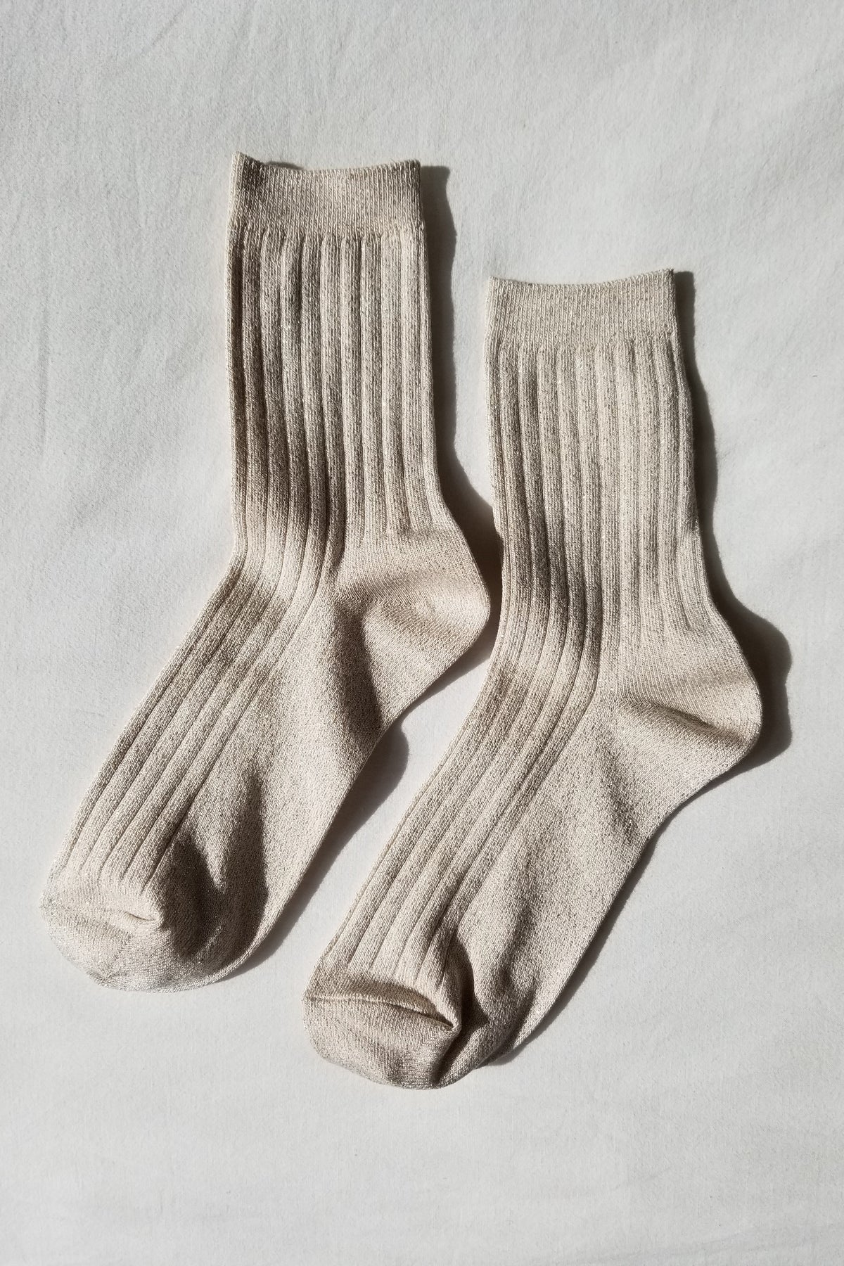 Her Ribbed Sparkle Socks Ivory