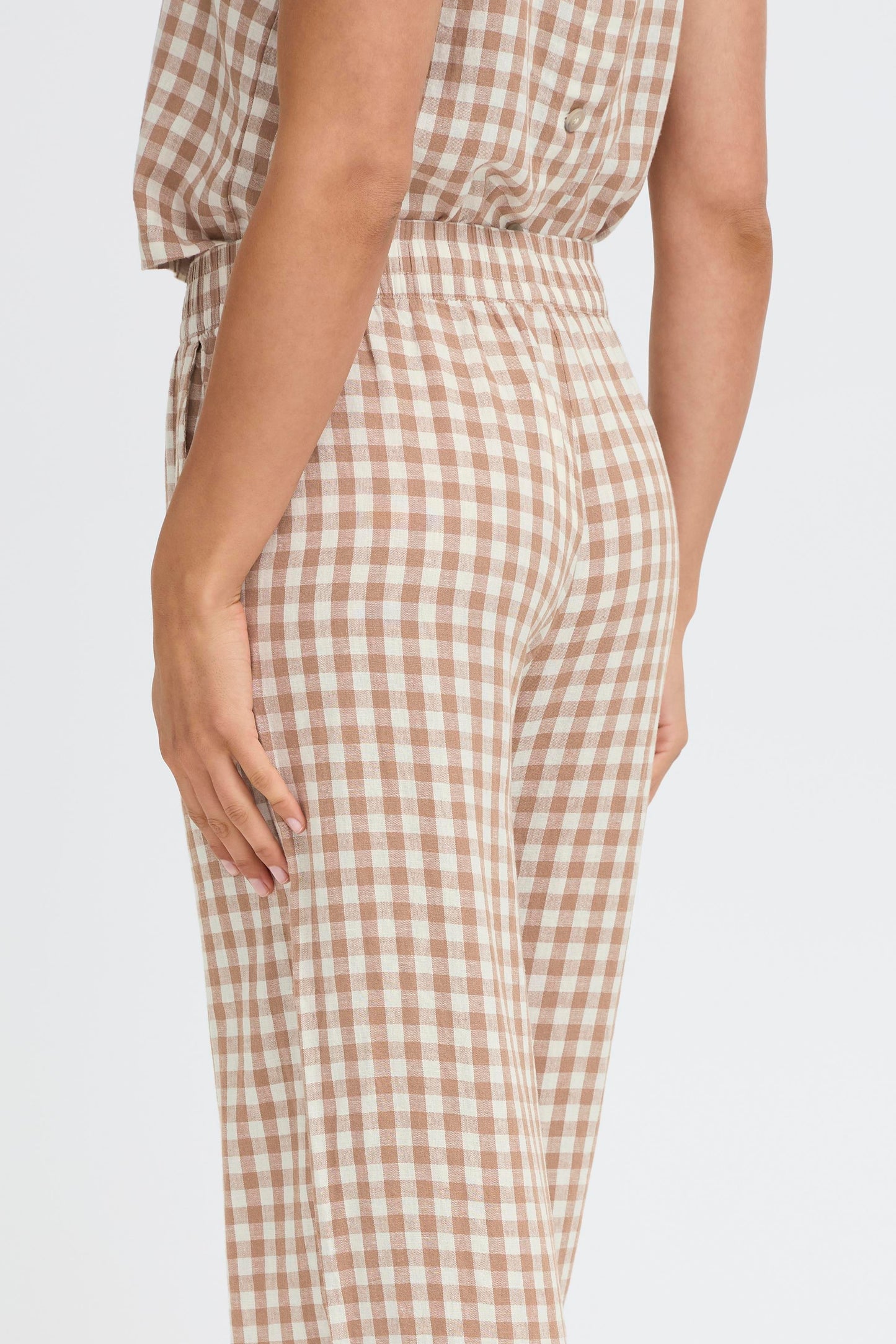 BYFALAKKA Crop Pants - Woodsmoke Check