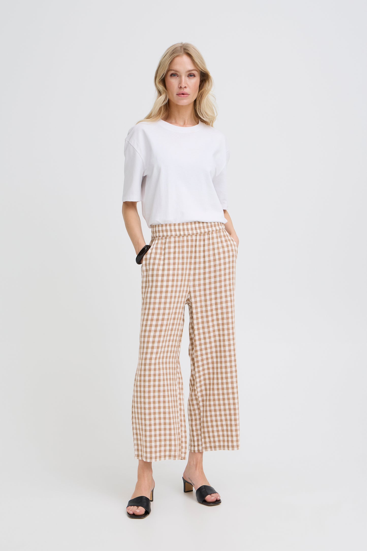 BYFALAKKA Crop Pants - Woodsmoke Check