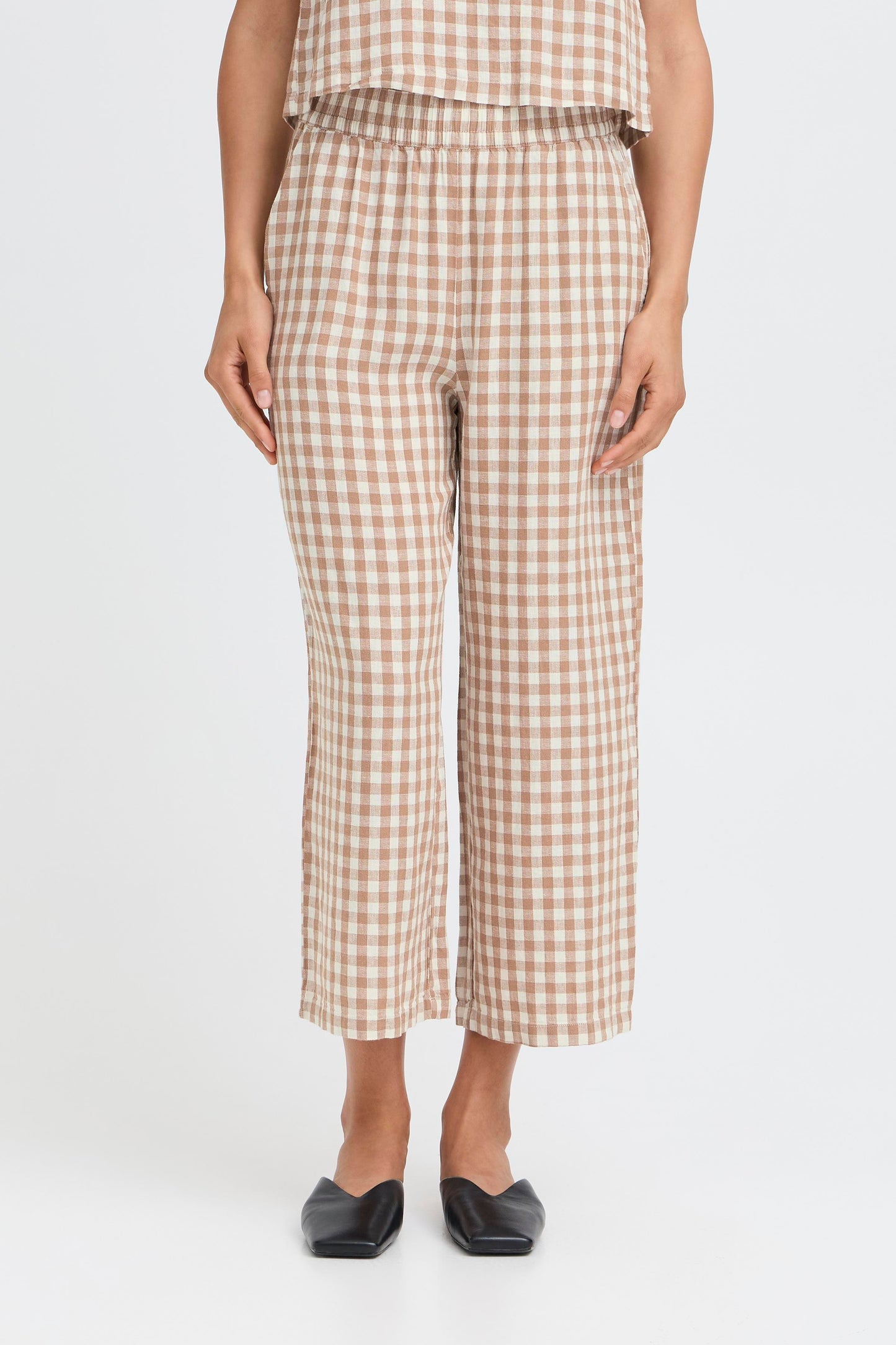BYFALAKKA Crop Pants - Woodsmoke Check