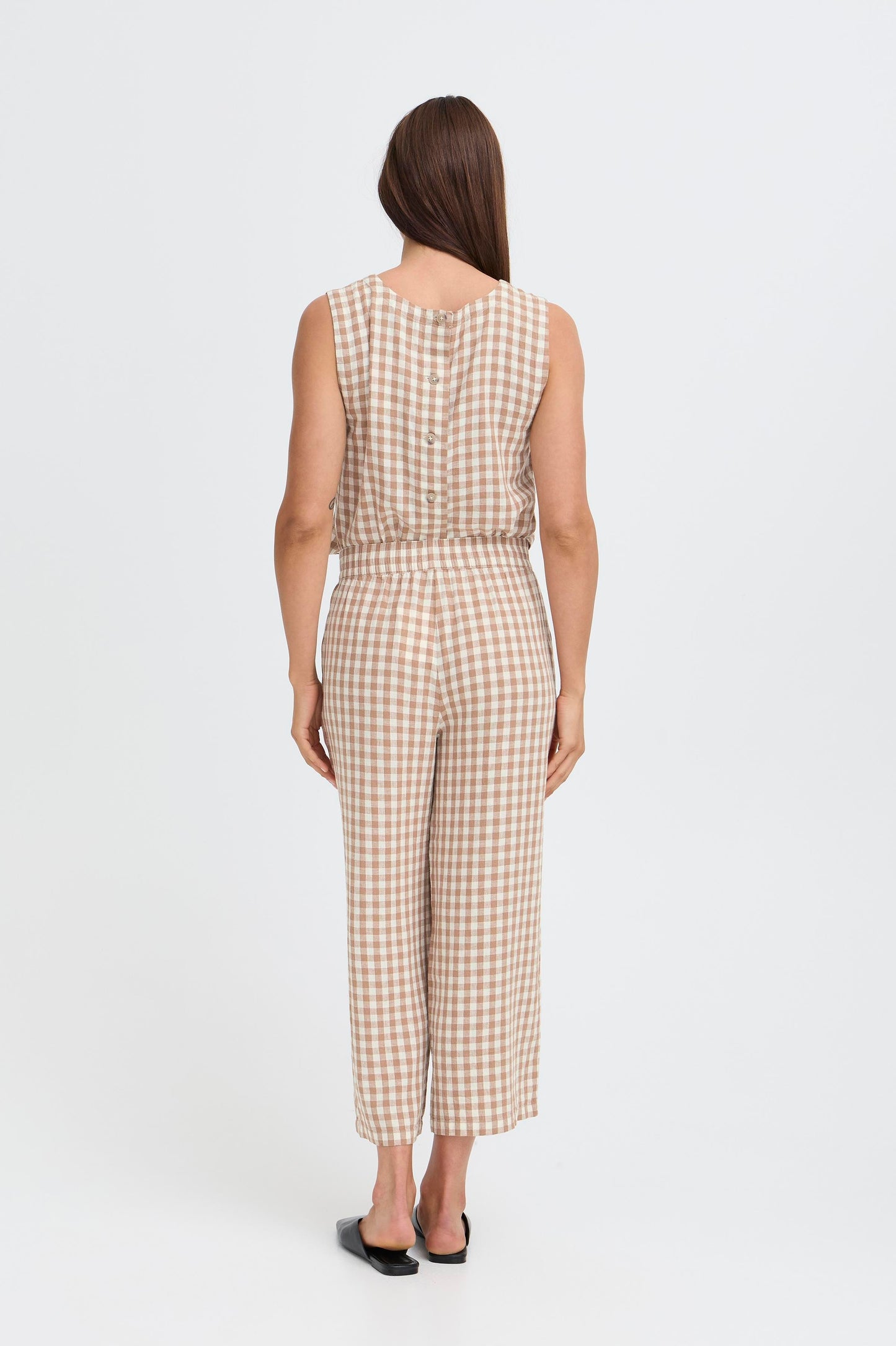 BYFALAKKA Crop Pants - Woodsmoke Check