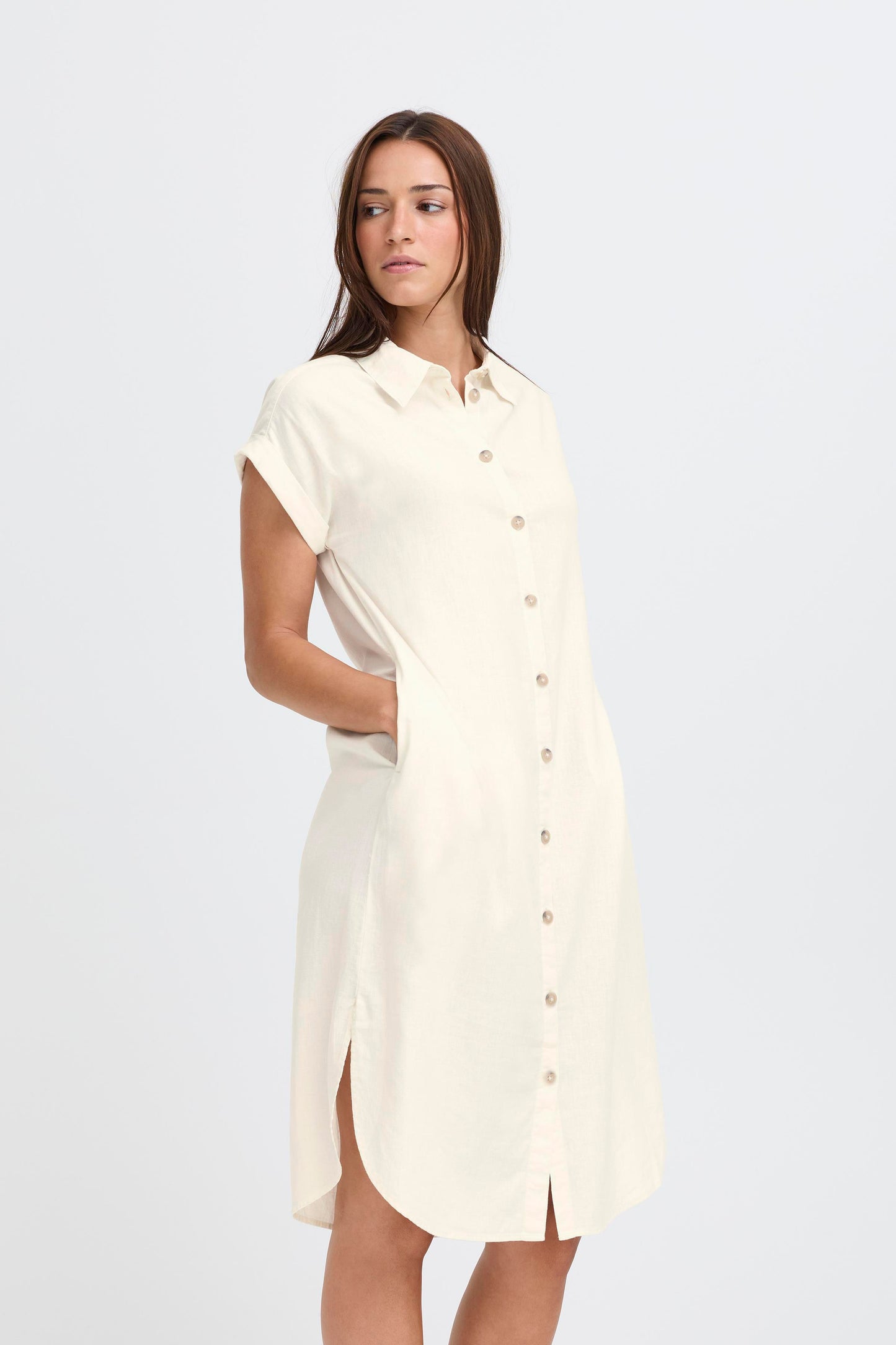 BYFALAKKA Shirt Dress - Marshmallow White