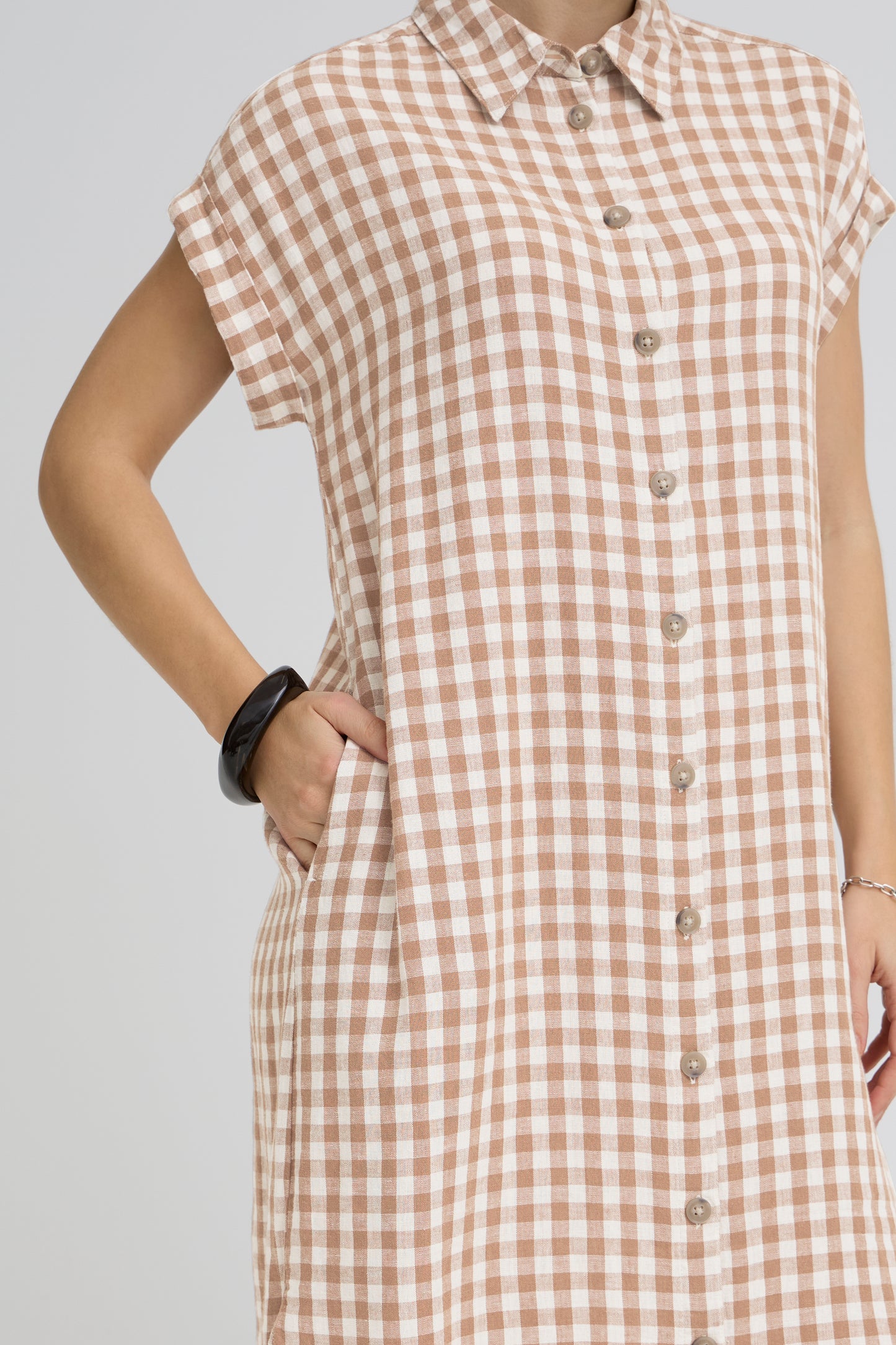 BYFALAKKA Shirt Dress - Woodsmoke Check