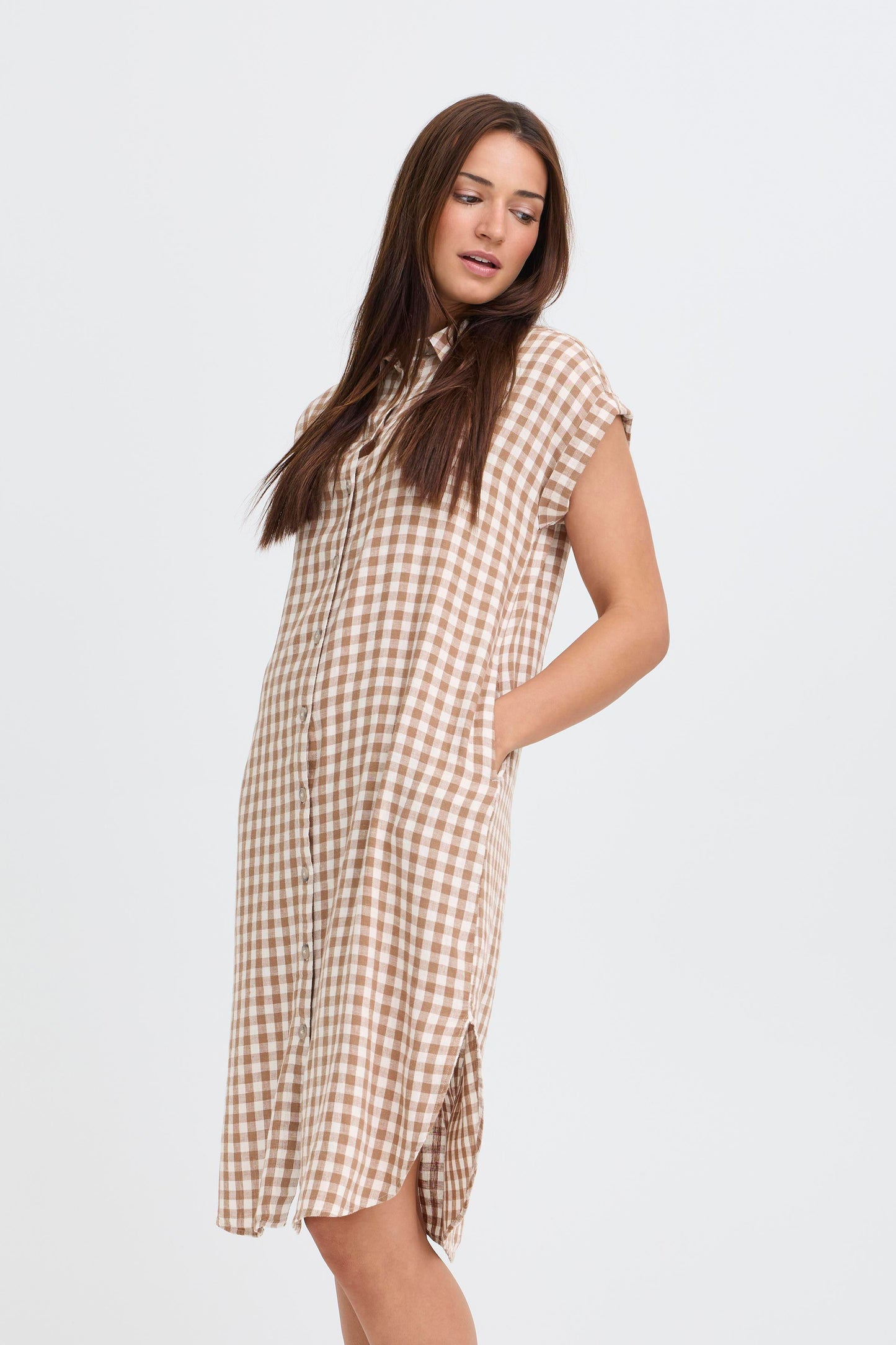 BYFALAKKA Shirt Dress - Woodsmoke Check