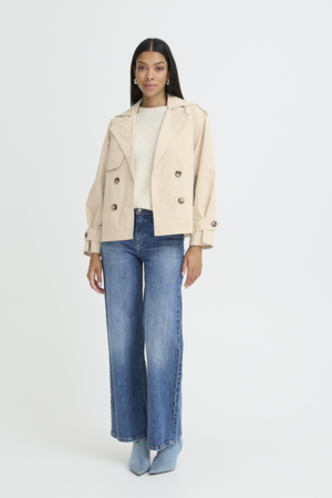 BYAMONA Trench Coat - Oyster Grey