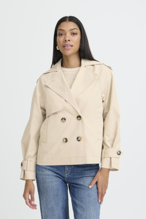 BYAMONA Trench Coat - Oyster Grey