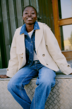 BYAMONA Trench Coat - Oyster Grey