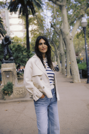 BYAMONA Trench Coat - Oyster Grey