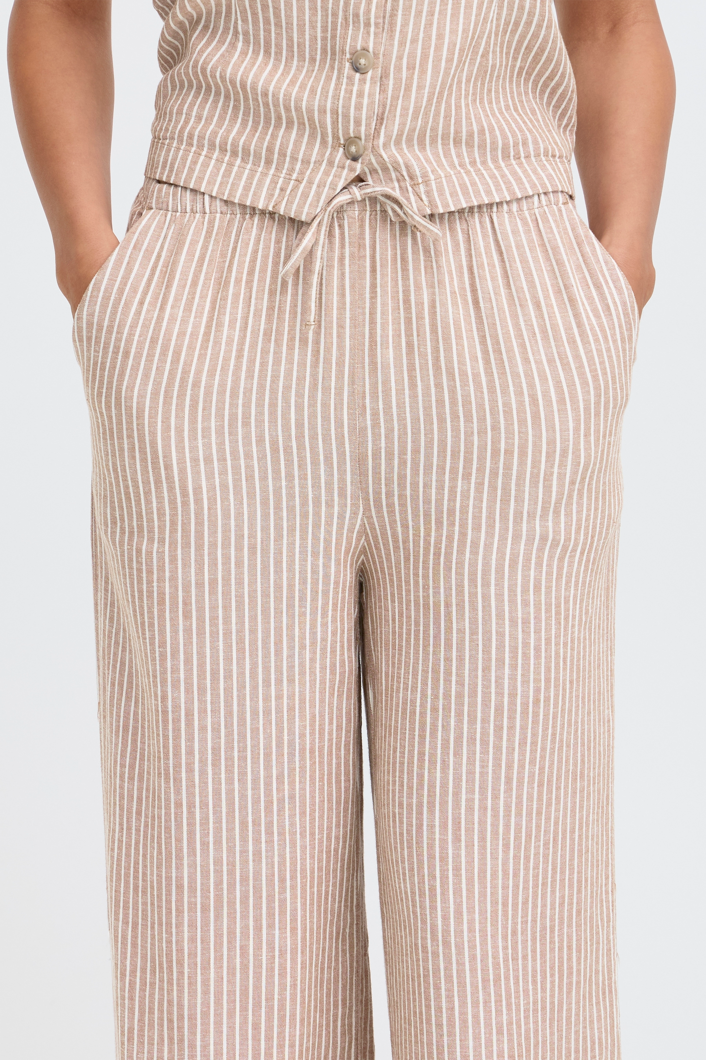 BYFALAKKA Long Pants - Woodsmoke Stripe