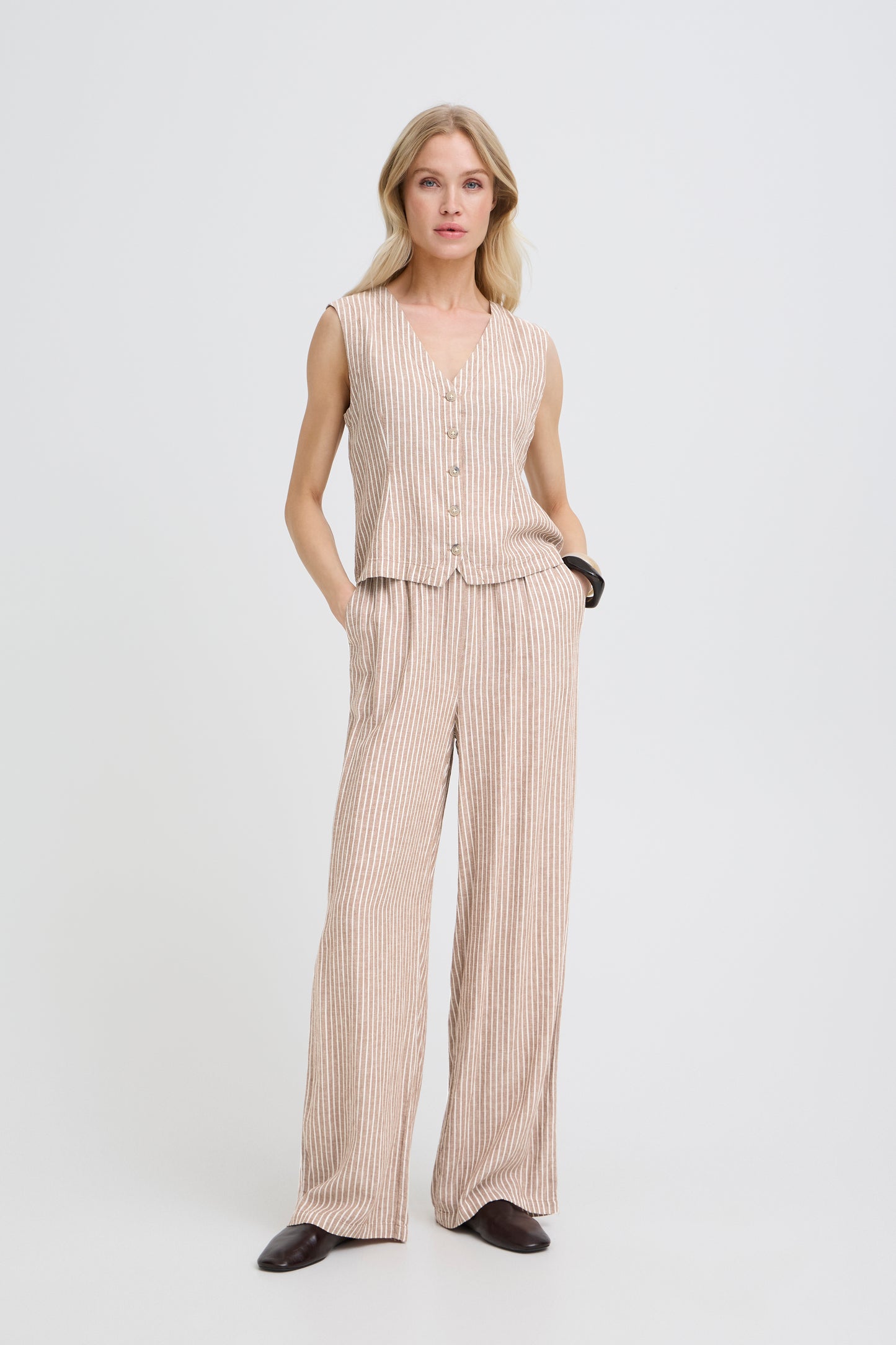 BYFALAKKA Long Pants - Woodsmoke Stripe