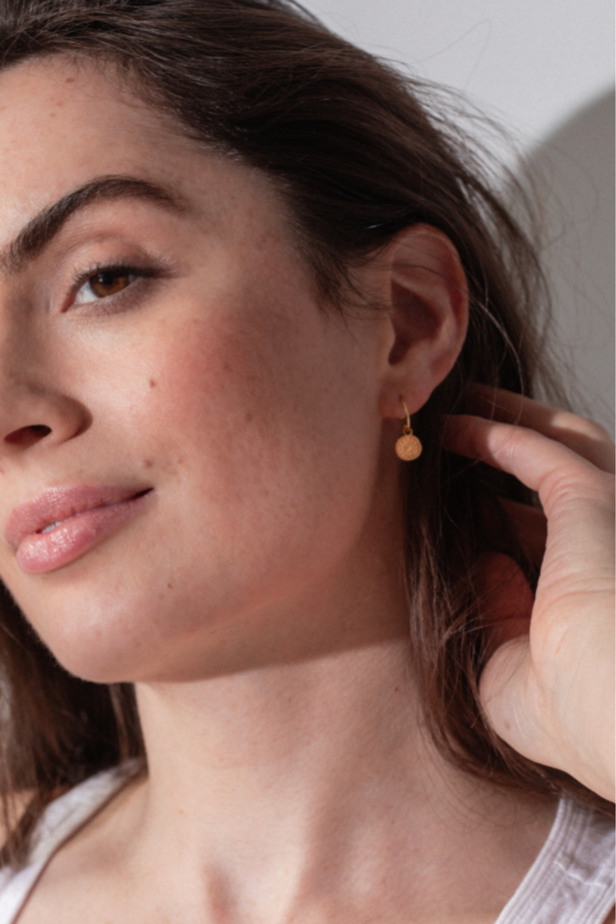 Gold Coin Stud Hoops