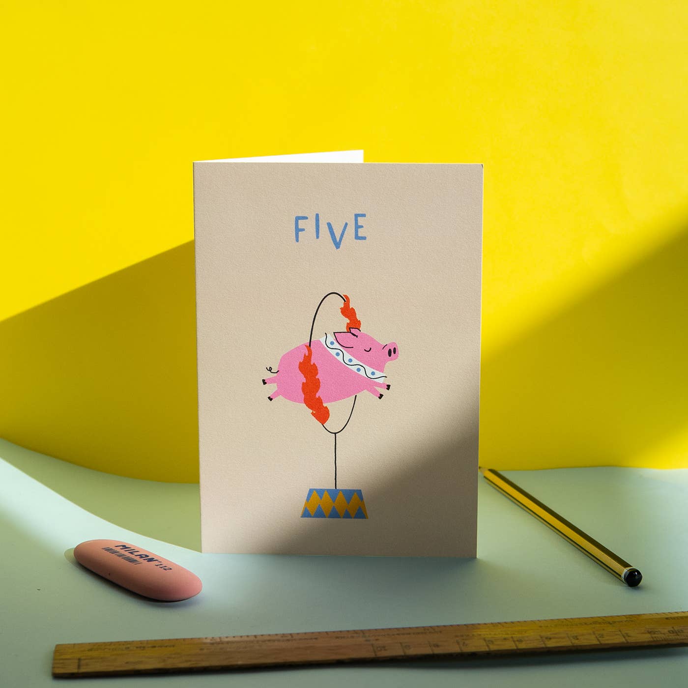 5 Year Old - Flying Pig Birthday Card