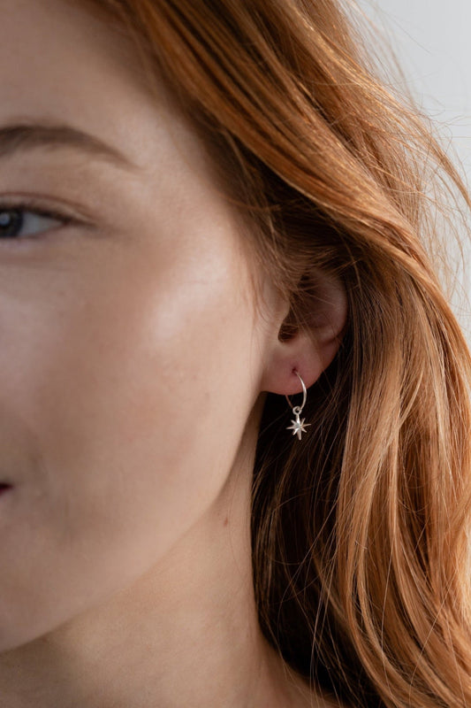 Silver Starlight Hoops