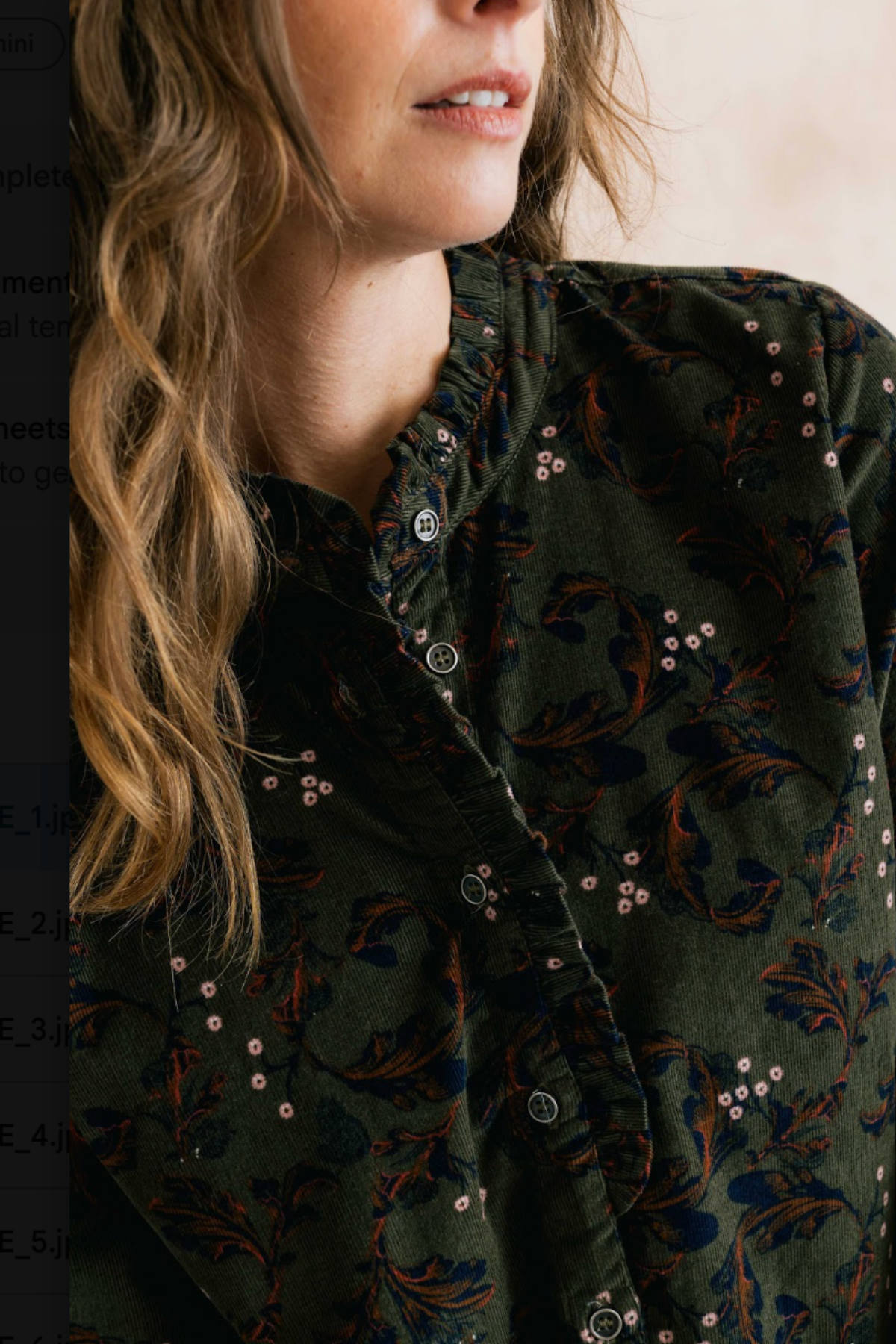 Rachel Frill Blouse Trailing Leaves