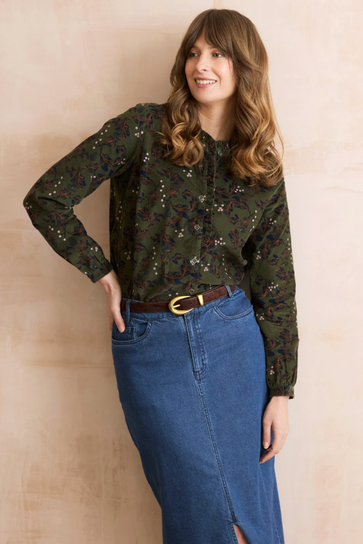 Rachel Frill Blouse Trailing Leaves