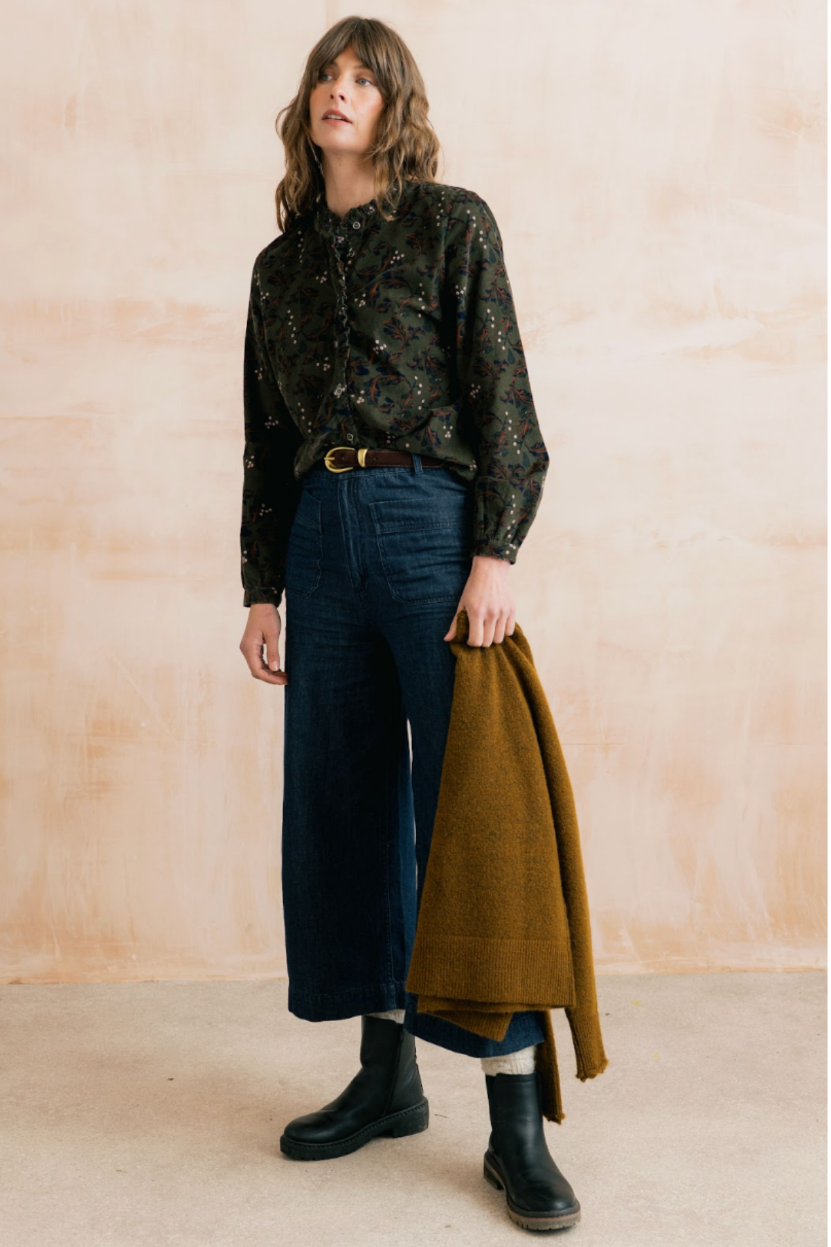 Rachel Frill Blouse Trailing Leaves