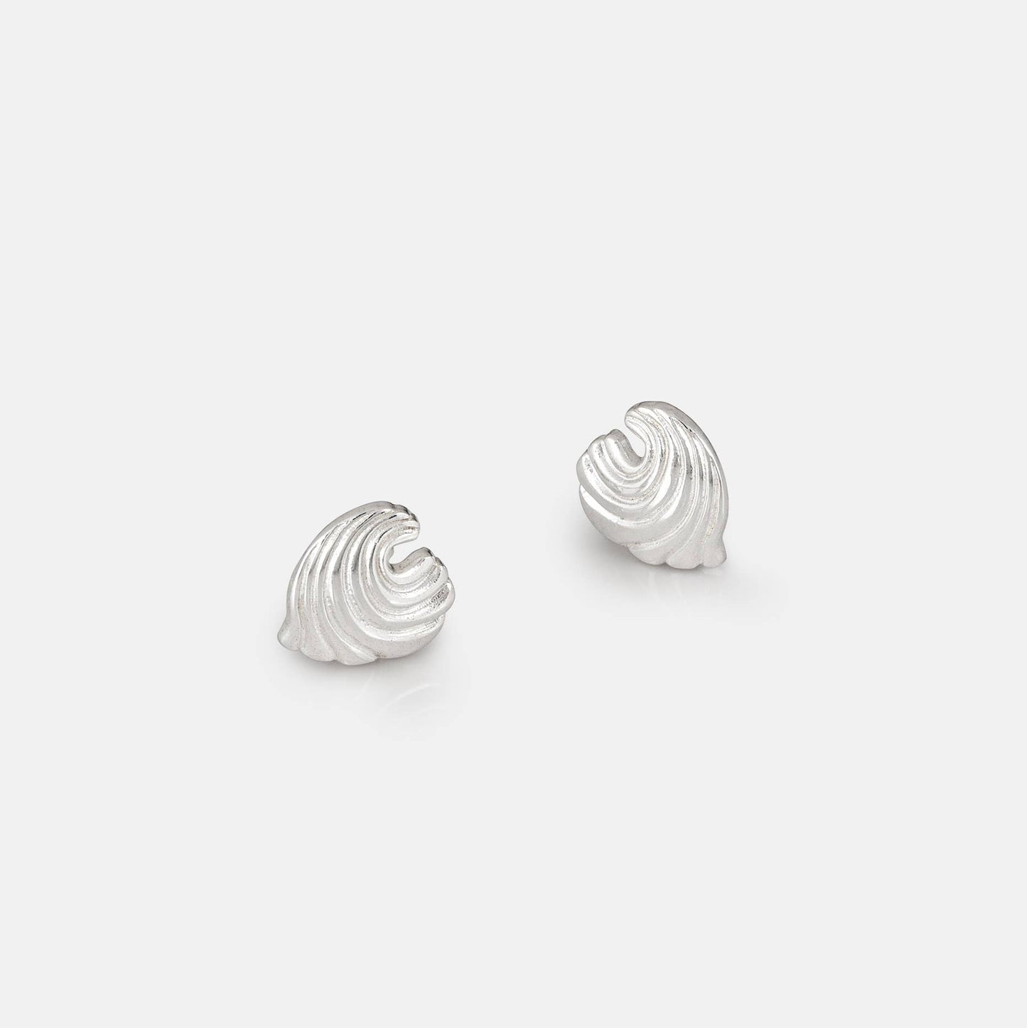 One & Eight - Silver Ripple Studs