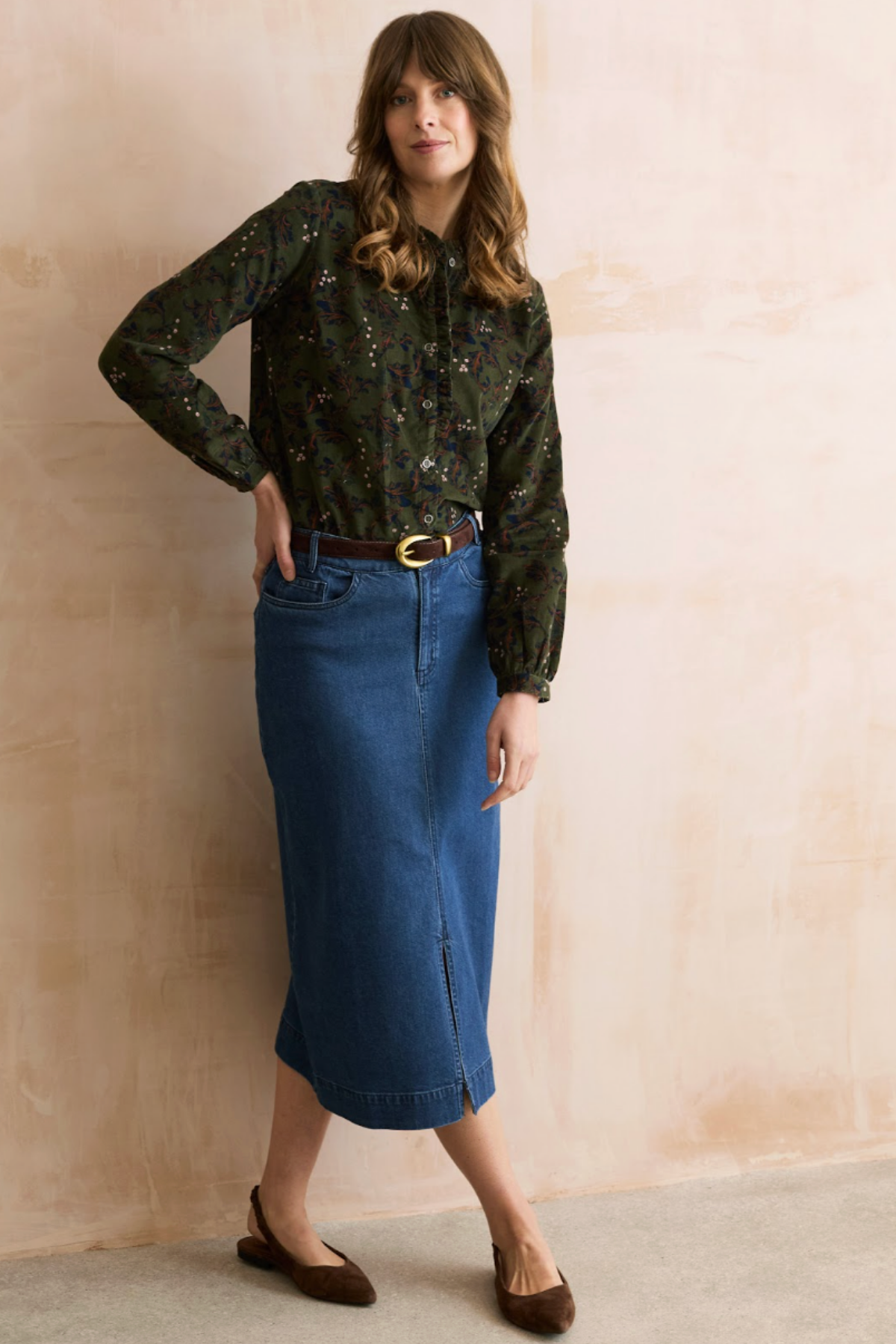 Rachel Frill Blouse Trailing Leaves