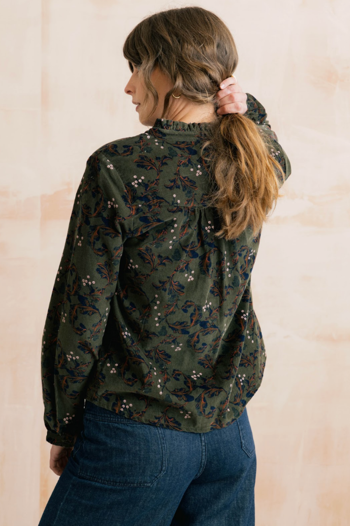 Rachel Frill Blouse Trailing Leaves